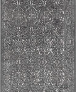 Miss Amara All Rugs Dalma Charcoal Grey And Ivory Traditional Distressed Runner Rug