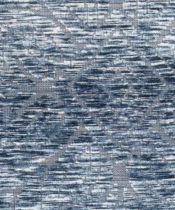 Miss Amara Darcy Blue Ivory And Charcoal Textured Tribal Rug