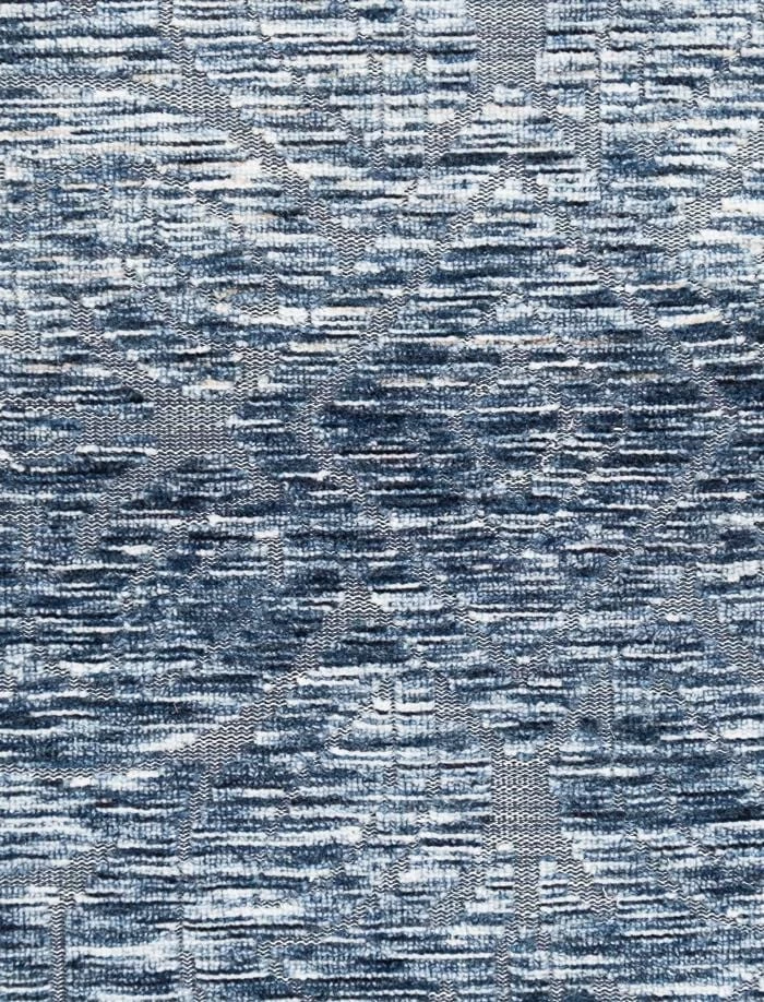 Miss Amara Darcy Blue Ivory And Charcoal Textured Tribal Rug