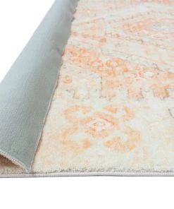 Miss Amara Dayanna Orange And Cream Tribal Washable Runner Rug