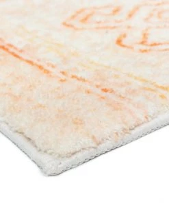 Miss Amara Dayanna Orange And Cream Tribal Washable Runner Rug