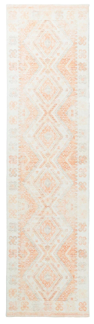 Miss Amara Dayanna Orange And Cream Tribal Washable Runner Rug