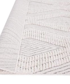 Miss Amara All Rugs Dayna Ivory And Grey Textured Diamond Tribal Rug
