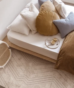 Miss Amara All Rugs Dayna Ivory And Grey Textured Diamond Tribal Rug