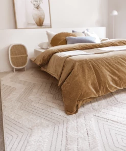 Miss Amara All Rugs Dayna Ivory And Grey Textured Diamond Tribal Rug