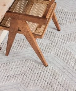 Miss Amara All Rugs Dayna Ivory And Grey Textured Diamond Tribal Rug