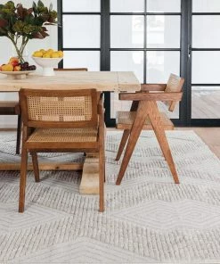 Miss Amara All Rugs Dayna Ivory And Grey Textured Diamond Tribal Rug