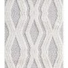 Miss Amara Dayna Ivory And Grey Textured Diamond Tribal Runner Rug