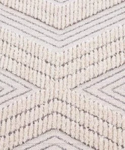 Miss Amara All Rugs Dayna Ivory And Grey Textured Diamond Tribal Rug