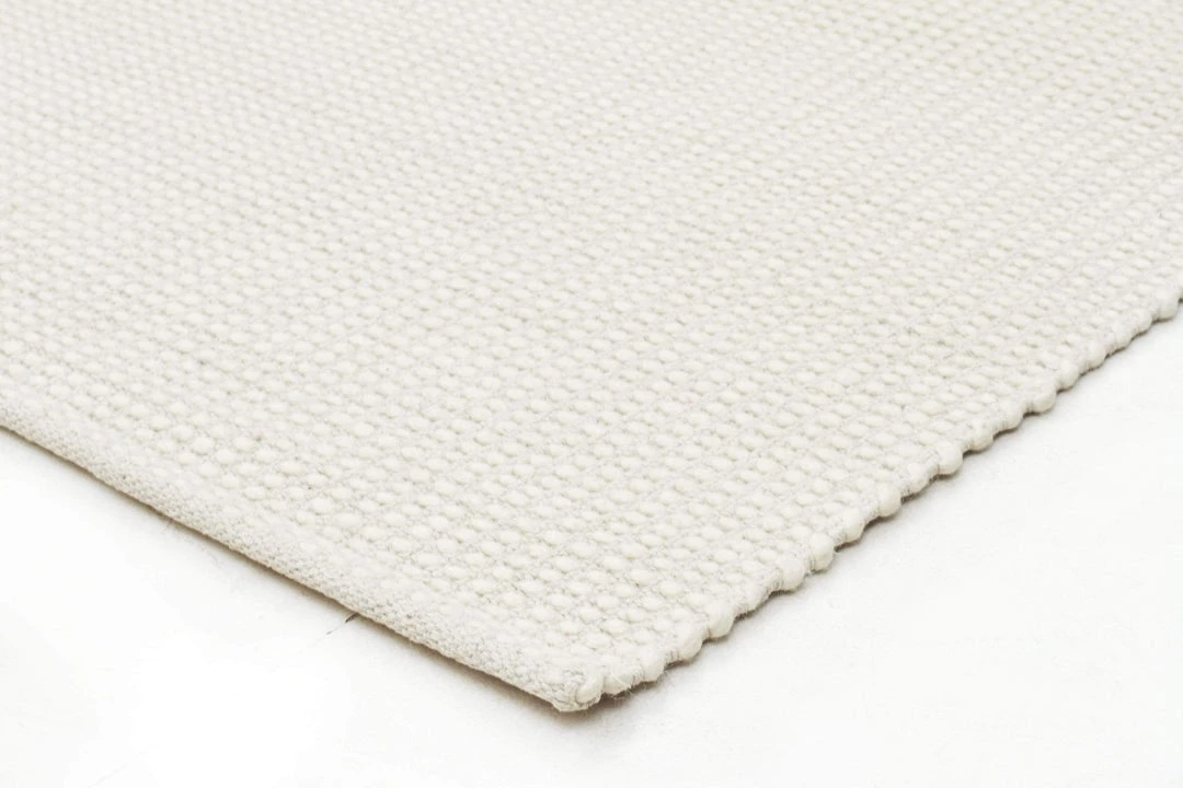 Miss Amara Larvic Off-White Felted Wool & Cotton Hand-Knotted Rug All Rugs