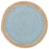 Miss Amara Júzcar Blue Hand-Braided Round Jute Rug