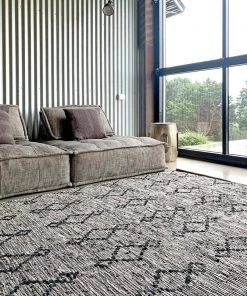 Miss Amara All Rugs Ebba Black And Cream Tribal Rug