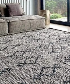 Miss Amara All Rugs Ebba Black And Cream Tribal Rug