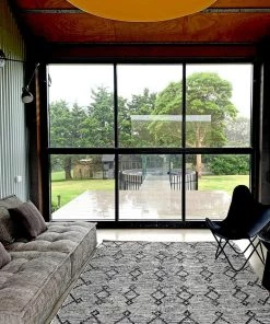 Miss Amara All Rugs Ebba Black And Cream Tribal Rug