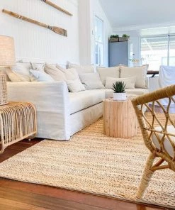 Miss Amara Eboni Chunky Braided Jute And Cotton Rug All Rugs