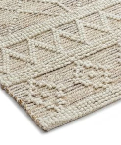 Miss Amara Edita Taupe Tribal Pattern Wool And Hemp Flatweave Rug All Rugs