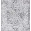 Miss Amara Elania Grey And Blue Traditional Distressed Medallion Rug