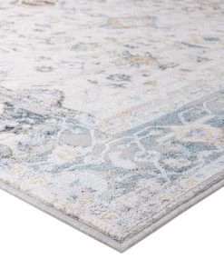 Miss Amara All Rugs Eleanor Cream Blue And Tan Traditional Rug