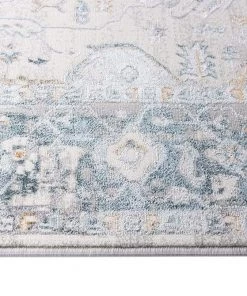 Miss Amara All Rugs Eleanor Cream Blue And Tan Traditional Rug