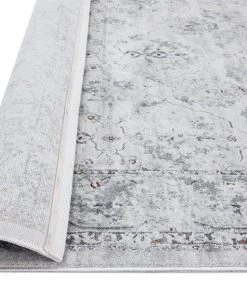 Miss Amara Elisha Grey And Blue Traditional Distressed Medallion Runner Rug