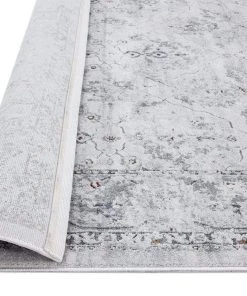 Miss Amara All Rugs Elisha Grey And Blue Traditional Distressed Medallion Rug