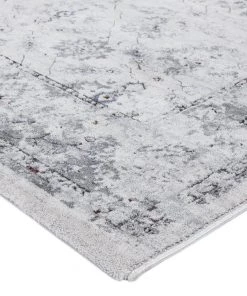 Miss Amara Elisha Grey And Blue Traditional Distressed Medallion Runner Rug