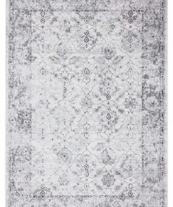 Miss Amara All Rugs Elisha Grey And Blue Traditional Distressed Medallion Rug