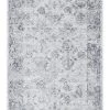 Miss Amara Elisha Grey And Blue Traditional Distressed Medallion Runner Rug