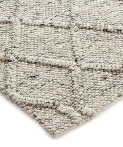 Miss Amara Ella Grey Marble Lattice Wool Rug All Rugs