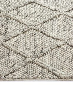Miss Amara Ella Grey Marble Lattice Wool Rug All Rugs