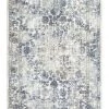 Miss Amara Elletra Cream And Navy Floral Motif Runner Rug