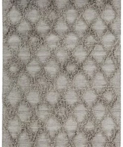 Miss Amara All Rugs Ellika Diamond Pattern Natural Grey Wool Rug