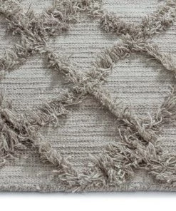 Miss Amara All Rugs Ellika Diamond Pattern Natural Grey Wool Rug