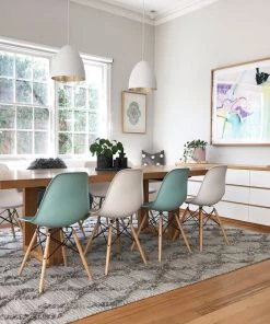 Miss Amara All Rugs Ellika Diamond Pattern Natural Grey Wool Rug