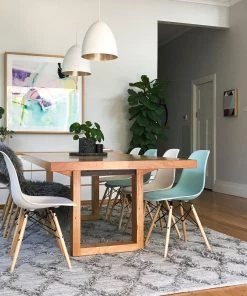 Miss Amara All Rugs Ellika Diamond Pattern Natural Grey Wool Rug