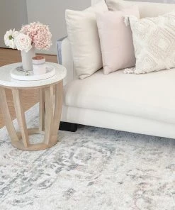 Miss Amara All Rugs Elouise Cream And Grey Multi-Colour Traditional Floral Rug