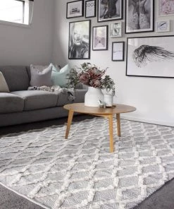 Miss Amara All Rugs Emelie Monochrome Diamond Tufted Rug