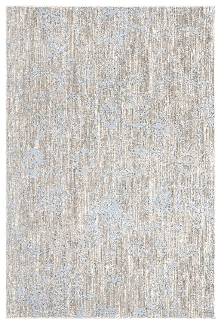 Miss Amara All Rugs Emmie Grey Ivory And Blue Traditional Floral Rug