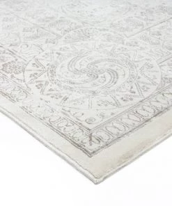 Miss Amara Esmeray Ivory And Grey Traditional Distressed Rug