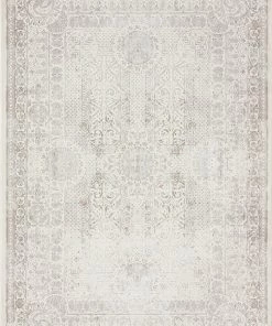 Miss Amara Esmeray Ivory And Grey Traditional Distressed Rug