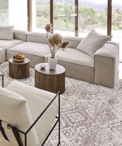 Miss Amara Estrella Brown And Ivory Transitional Tribal Rug