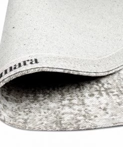 Miss Amara Evangeline Stone Grey Distressed Floral Design Round Rug