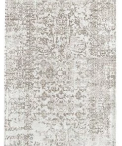 Miss Amara Evangeline Stone Grey Distressed Floral Design Runner Rug All Rugs