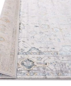 Miss Amara Evelyn Cream Blue And Tan Ornate Rug