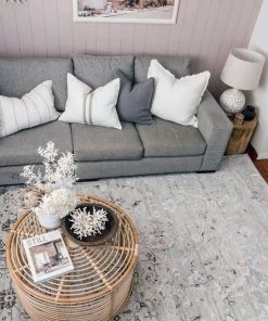 Miss Amara Evelyn Cream Blue And Tan Ornate Rug