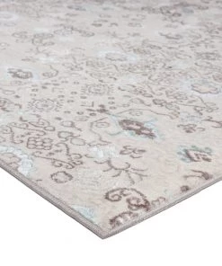 Miss Amara All Rugs Evie Cream Grey And Blue Traditional Floral Rug