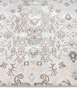 Miss Amara Evie Cream Grey And Blue Traditional Floral Runner Rug