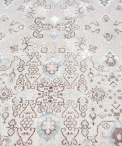 Miss Amara Evie Cream Grey And Blue Traditional Floral Runner Rug