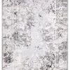 Miss Amara Evryn Charcoal Grey And Ivory Distressed Floral Rug