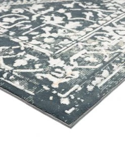 Miss Amara Fahri Charcoal Grey And Ivory Traditional Distressed Rug All Rugs
